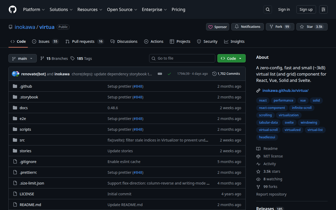 virtua GitHub repository